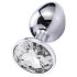 Sunfo - Metall Analplug mit weißem Stein (Silber)