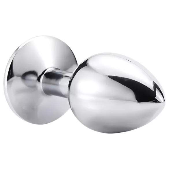 Sunfo - Metall Analplug mit pinkem Stein (Silber)