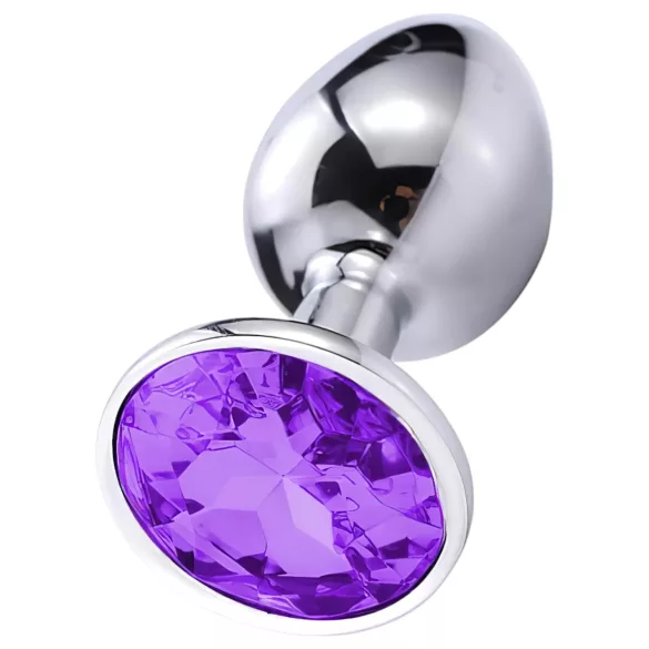 Sunfo - Metall Analplug mit lila Stein (Silber)
