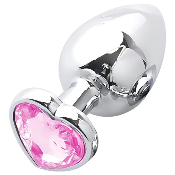 Sunfo - Metall-Analkugel mit herzförmigem Stein (silber-pink)
