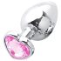 Sunfo - Metall-Analkugel mit herzförmigem Stein (silber-pink)