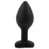 Sunfo - Silikon Analplug mit Herzstein (schwarz-weiß)