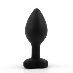   Sunfo - Silikon Anal-Dildo mit herzförmigem Stein (Schwarz-Weiß)