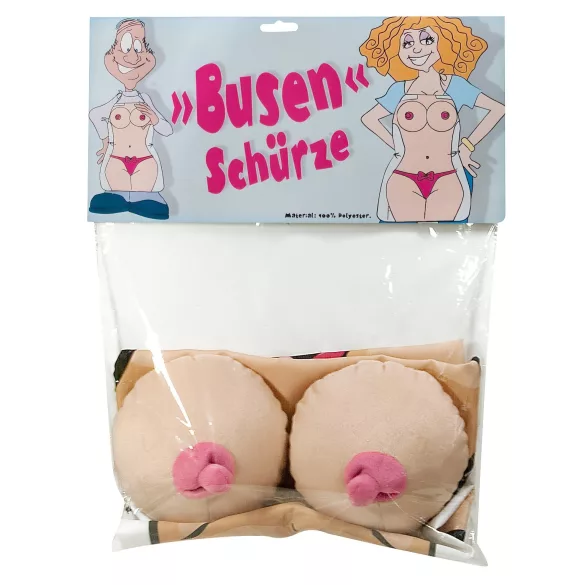 Erotische Geschenk-Küchenschürze (mit Plüschbrüsten)