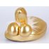 Goldene Pantoffeln mit Penis-Motiv