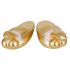 Goldene Pantoffeln mit Penis-Motiv