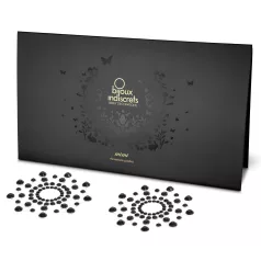 Schimmernde Diamant-Nippelsticker (schwarz)