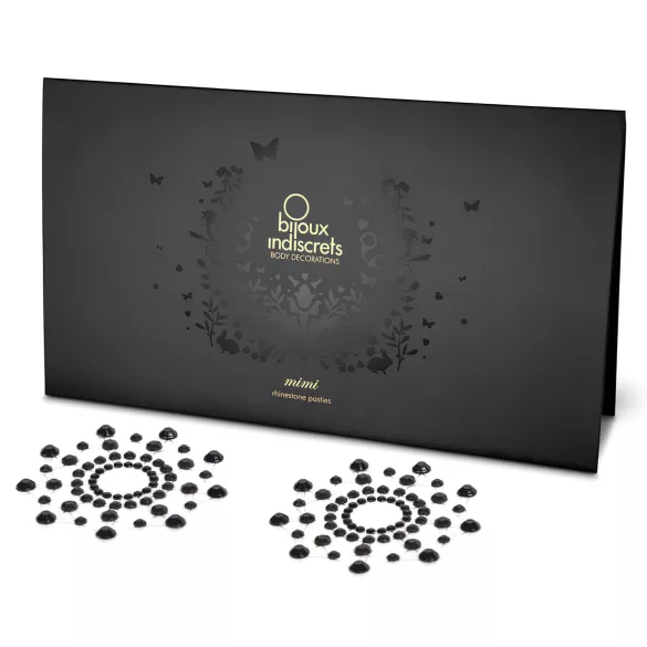Schimmernde Diamant-Nippelsticker (schwarz)