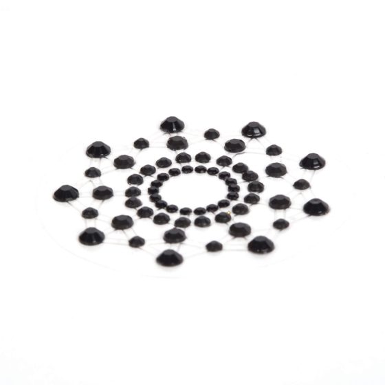Funkelnde Diamanten Nippelaufkleber (schwarz)