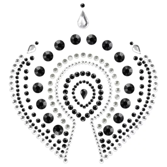 Schimmernde Diamanten Intimschmuck-Set - 3-teilig (schwarz)