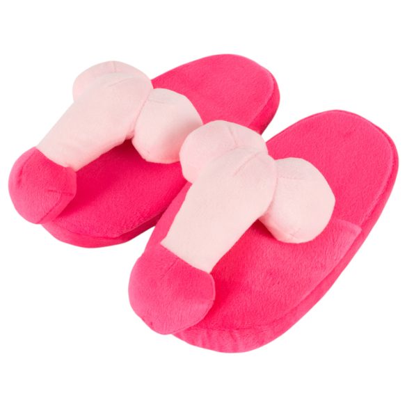 Plüsch-Hausschuhe Rosa - in Penisform