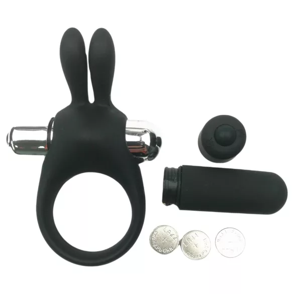 Pulselock Vantr - vibrierender Penisring mit Häschen (schwarz) - 30 mm