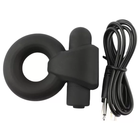 Pulselock Vantr - wiederaufladbarer vibrierender Penis- und Hodering (schwarz) - 25 mm