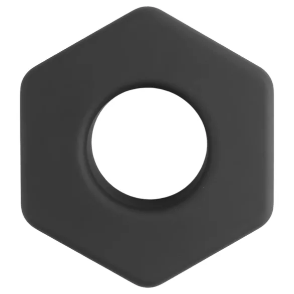 Pulselock Forge - Penisring aus Silikon in Schraubmutterform (schwarz) - 22 mm