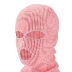 Balaclava - gestrickte Maske mit 3 Öffnungen (pink)