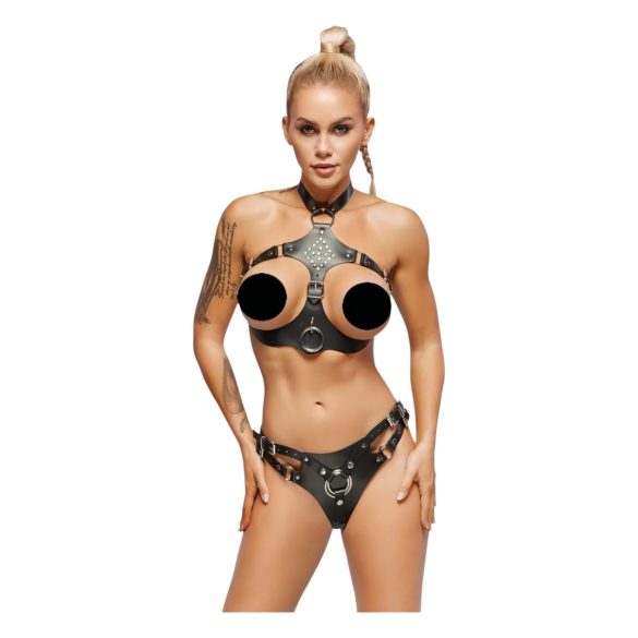 ZADO - Leder-Set mit strap-on Slip (schwarz)