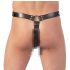 ZADO - Ledertanga mit Dildo, 3 Penisringen