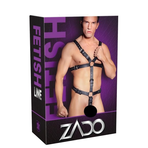 ZADO - Leder Männer Körperharness Body - Schwarz (S-L)