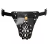 ZADO - schwarzer Leder-Tanga-Keuschheitsgürtel mit 2 Schlössern (S-2XL)