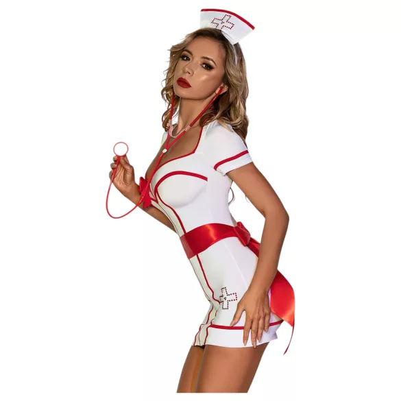 JSY 094 - Krankenschwester-Kostüm - weiß-rot