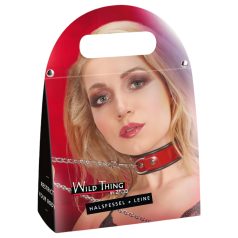 ZADO - Lederhalsband und Leine (rot)