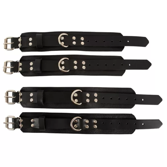 ZADO - Leder Fesselset fürs Bett (schwarz)