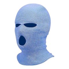 Balaclava - Gestrickte Maske mit 3 Öffnungen (Blau)