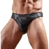 Svenjoyment - Glänzender Herren-String mit transparentem Einsatz (schwarz) - XL
