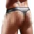 Svenjoyment - Glänzender Herren-String mit transparentem Einsatz (schwarz) - XL