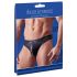 Svenjoyment - Glänzender Herren-Tanga mit Strass-Reißverschluss (Schwarz)