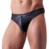Svenjoyment - Glänzender Herren-Tanga mit Strass-Reißverschluss (Schwarz)