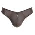 Svenjoyment - Glänzender Herren-Tanga mit Strass-Reißverschluss (Schwarz)