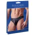 Svenjoyment - glänzender Herren-String mit Strass-Reißverschluss (schwarz) - L