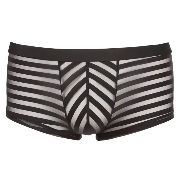 Svenjoyment - Transparente, gestreifte Boxershorts (schwarz)