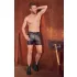 NEK - Langer Männer-Shorts mit Metallschnalle (Schwarz) - M