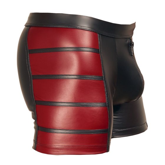 NEK - Boxershorts mit roten Seitenstreifen und Reißverschluss (schwarz) - M