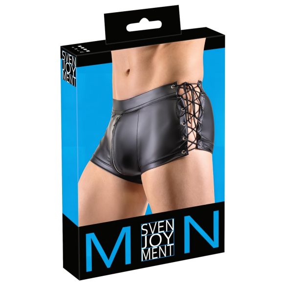 Svenjoyment - Matt-Boxershorts mit seitlicher Schnürung (Schwarz) - M