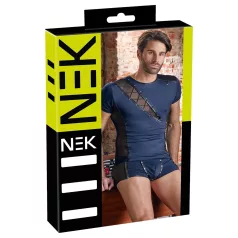 NEK - Herren-Oberteil mit Netz und Schnürung (schwarz/blau)