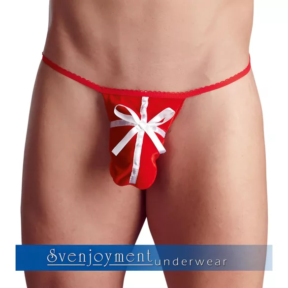 Geschenk Weihnachts-String in Rot für Männer (S-L)