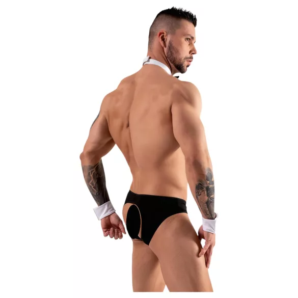 Svenjoyment - Herren Kellner-Tanga-Set (schwarz-weiß) - M