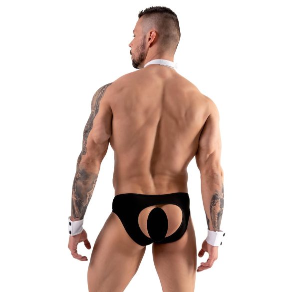 Svenjoyment - Herren Kellner-Tanga-Set (schwarz-weiß) - XL