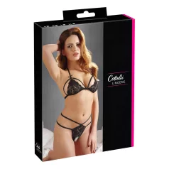 Cottelli - Offenes Spitzen-Set (schwarz) - M
