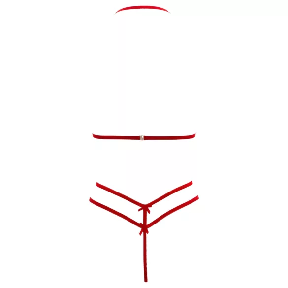 Cottelli - offenes Spitzen-BH-Set (rot) - L