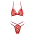 Cottelli - offenes Spitzen-BH-Set (rot) - XL