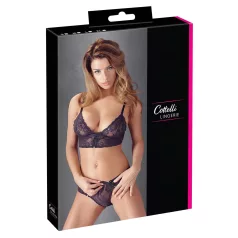 Cottelli - Blumiges Spitzen-BH-Set (lila)