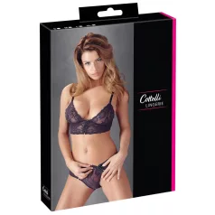 Cottelli - Blumiges Spitzen-BH-Set (lila)