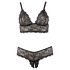 Cottelli Plus Size - Schwarzes Spitzen-BH-Set - XXXL