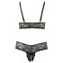 Cottelli Plus Size - Schwarzes Spitzen-BH-Set - XXXL