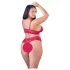 Cottelli Plus Size - weiches Spitzen-BH-Set (rot)
