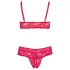 Cottelli Plus Size - weiches Spitzen-BH-Set (rot)